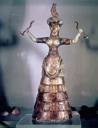 The Goddess of the Serpents, from the Palace of Knossos, 1500 B.C.